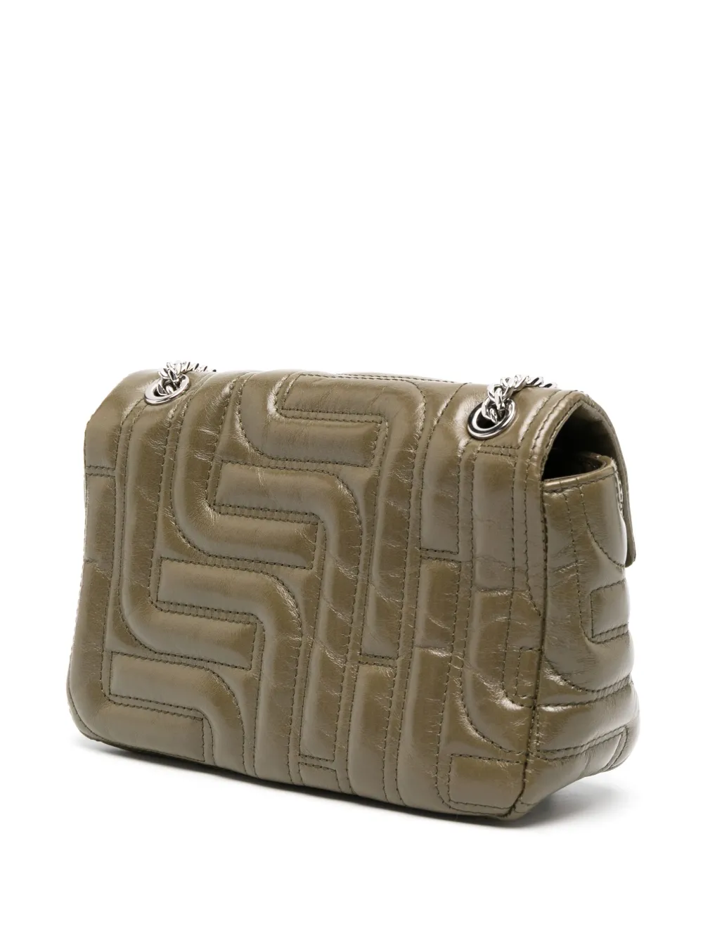 Lancel Decorative-stitching Leather Crossbody Bag In Green
