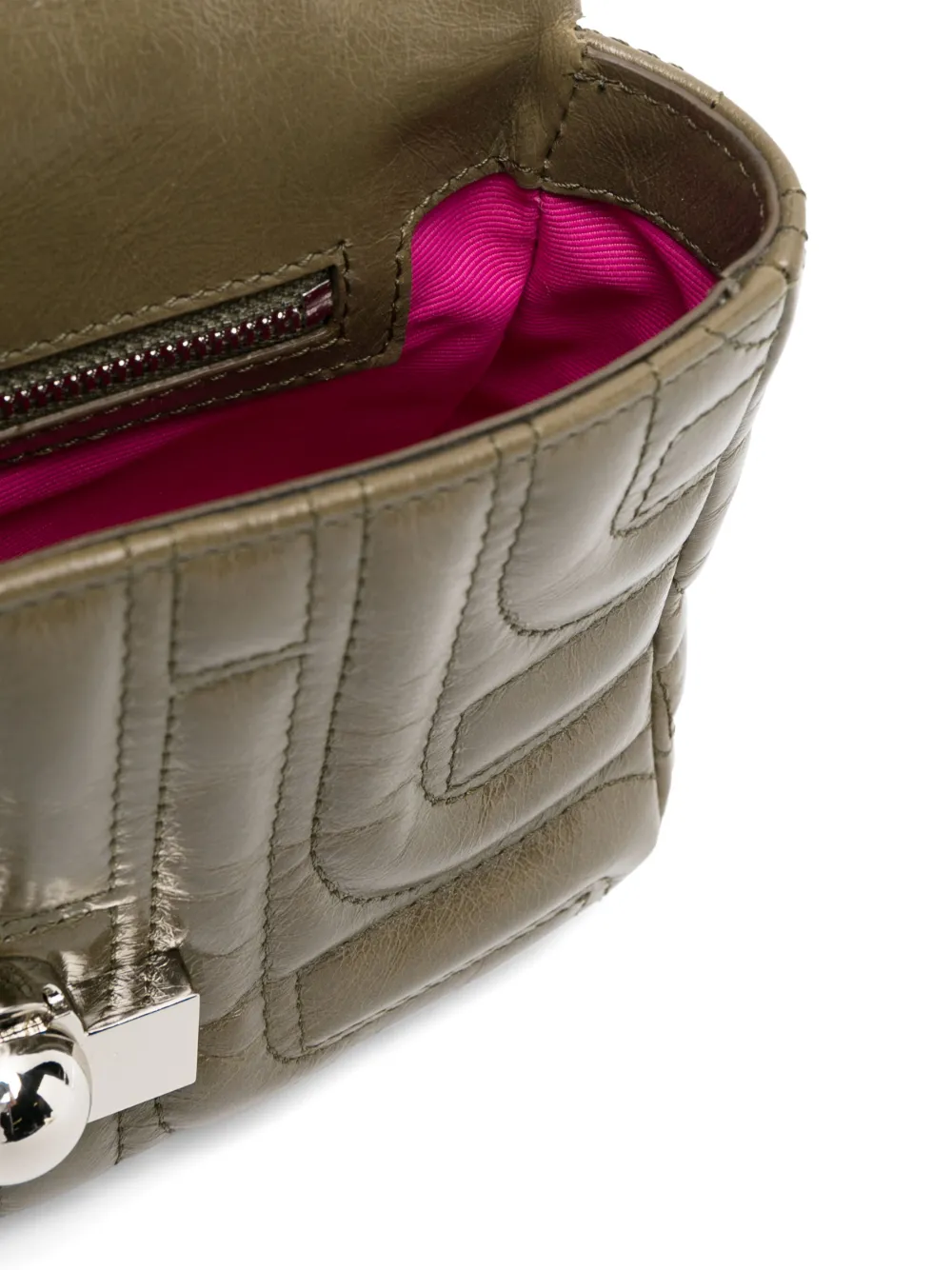 Lancel Decorative-stitching Leather Crossbody Bag In Green