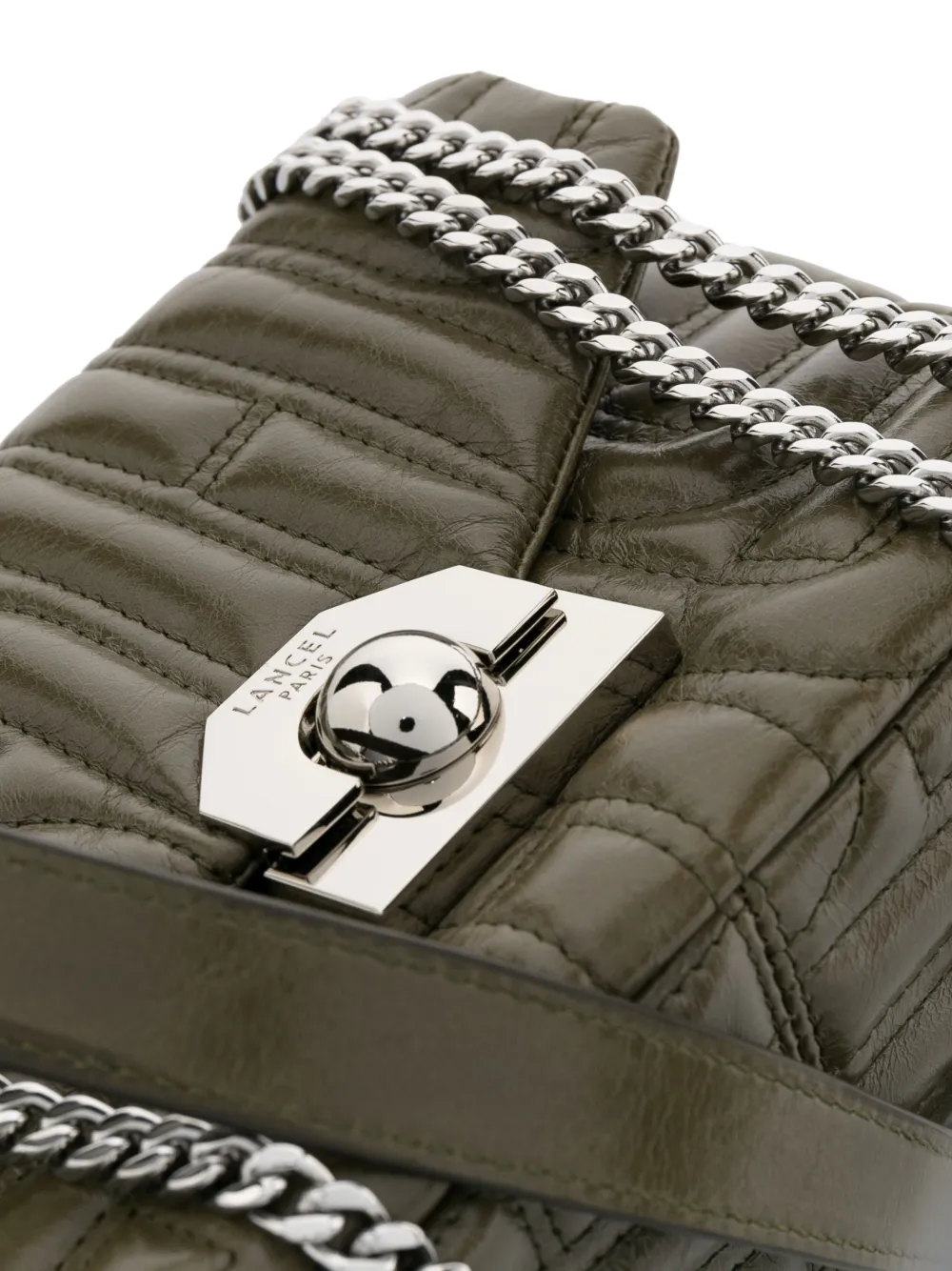 Lancel Decorative-stitching Leather Crossbody Bag In Green