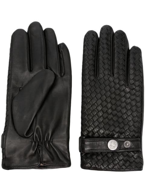 Karl Lagerfeld gants en cuir à design tissé
