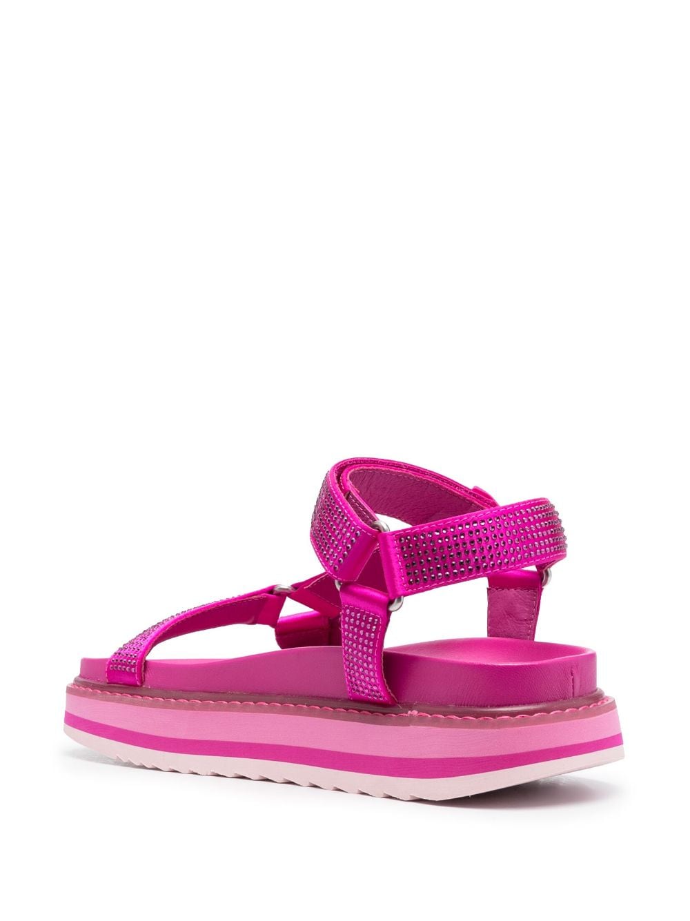 Shop Ash Rhinestone Flat Sandals In Pink