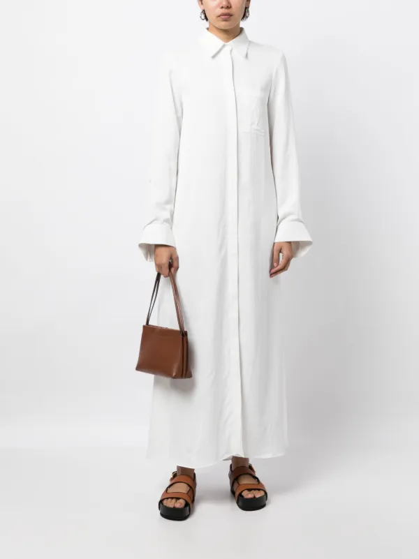 shirt dresses long Satin Draped Dress feels soft and no harms your skin 2. Brown Abstract Print Belted Maxi