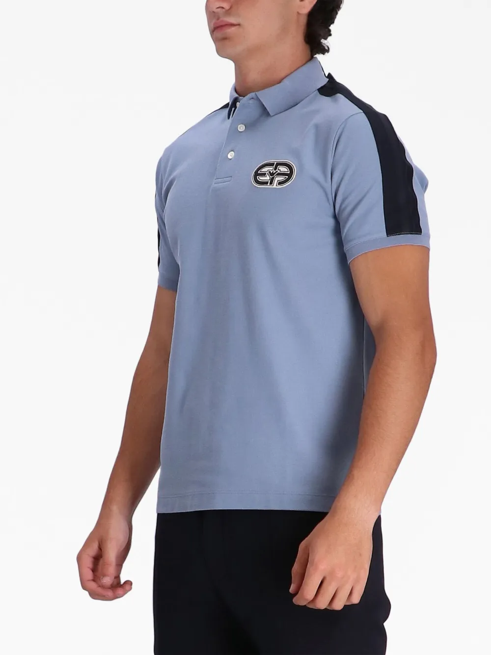 Emporio Armani Poloshirt met logopatch - Blauw
