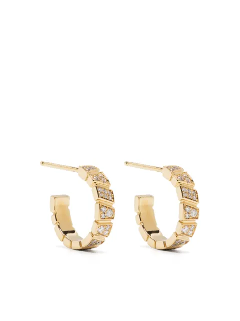 Loyal.e Paris 18kt yellow gold Ride & Love diamond hoop earrings
