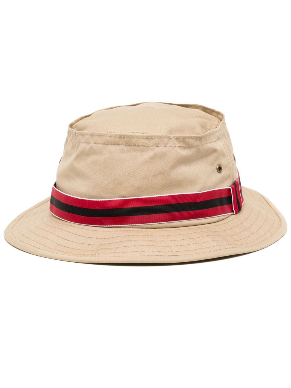 stripe-detail bucket hat White, GmarShops