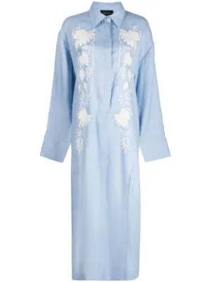 navy blue dress for baby girl Cynthia Rowley Tiered Floral-Print Blouson-Sleeve Midi Dress main image 0