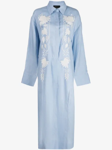 Cynthia Rowley floral-embroidered shirt dress