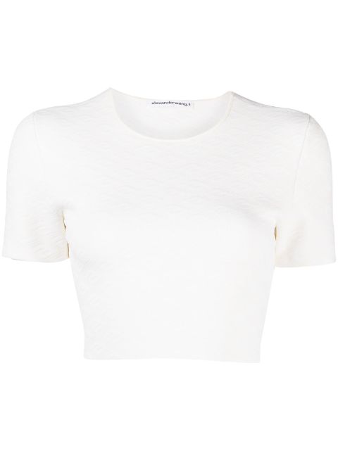 Alexander Wang - monogram-jacquard cropped T-shirt