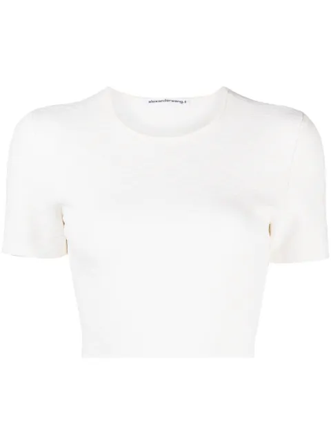 Alexander Wang logo-jacquard crop top