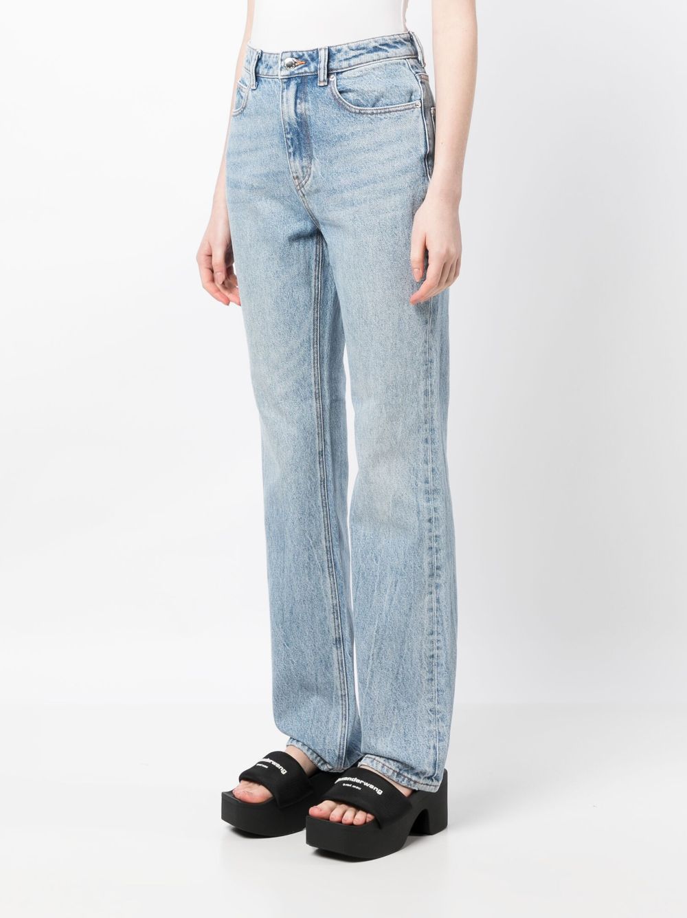 Shop Alexander Wang Fly High-rise Slim-fit Jeans In Blue