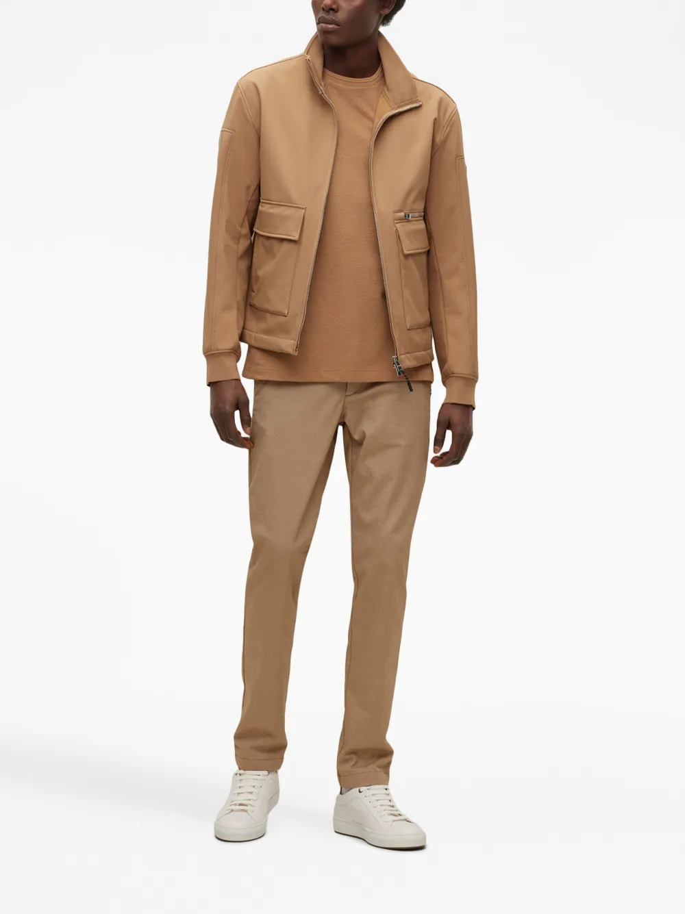 BOSS T-shirt met ronde hals - Beige