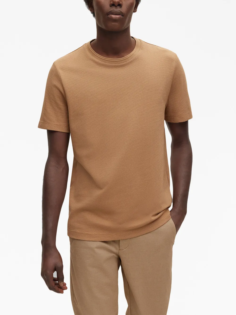 BOSS T-shirt met ronde hals Beige