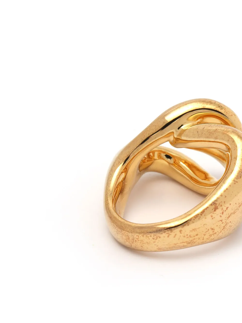 Jil Sander Curb Chain Twisted Ring | Gold | FARFETCH