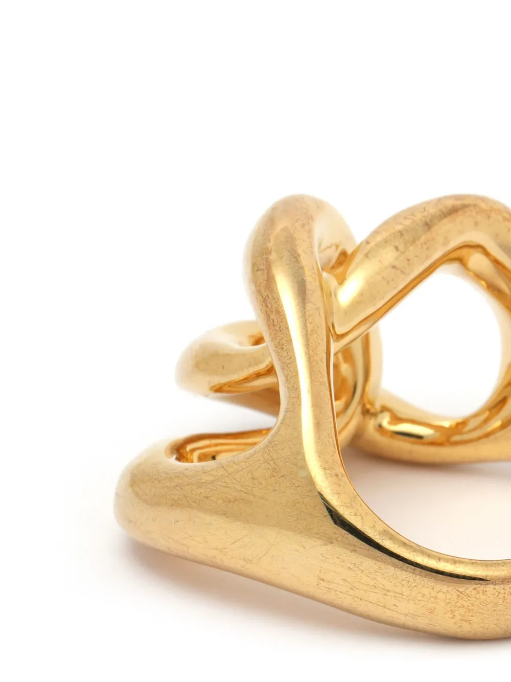 Jil Sander Curb Chain Twisted Ring | Gold | FARFETCH