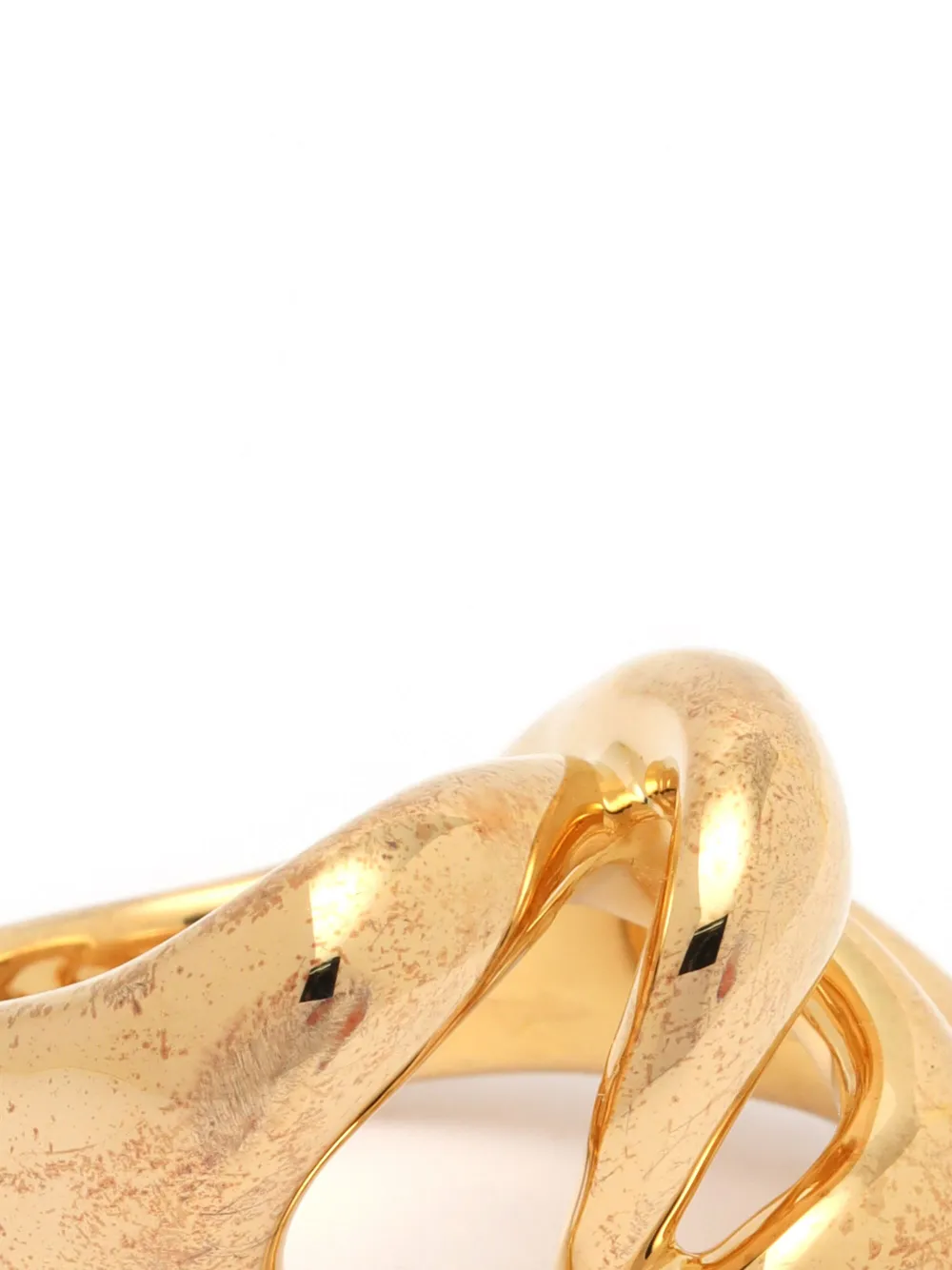 Jil Sander Curb Chain Twisted Ring | Gold | FARFETCH