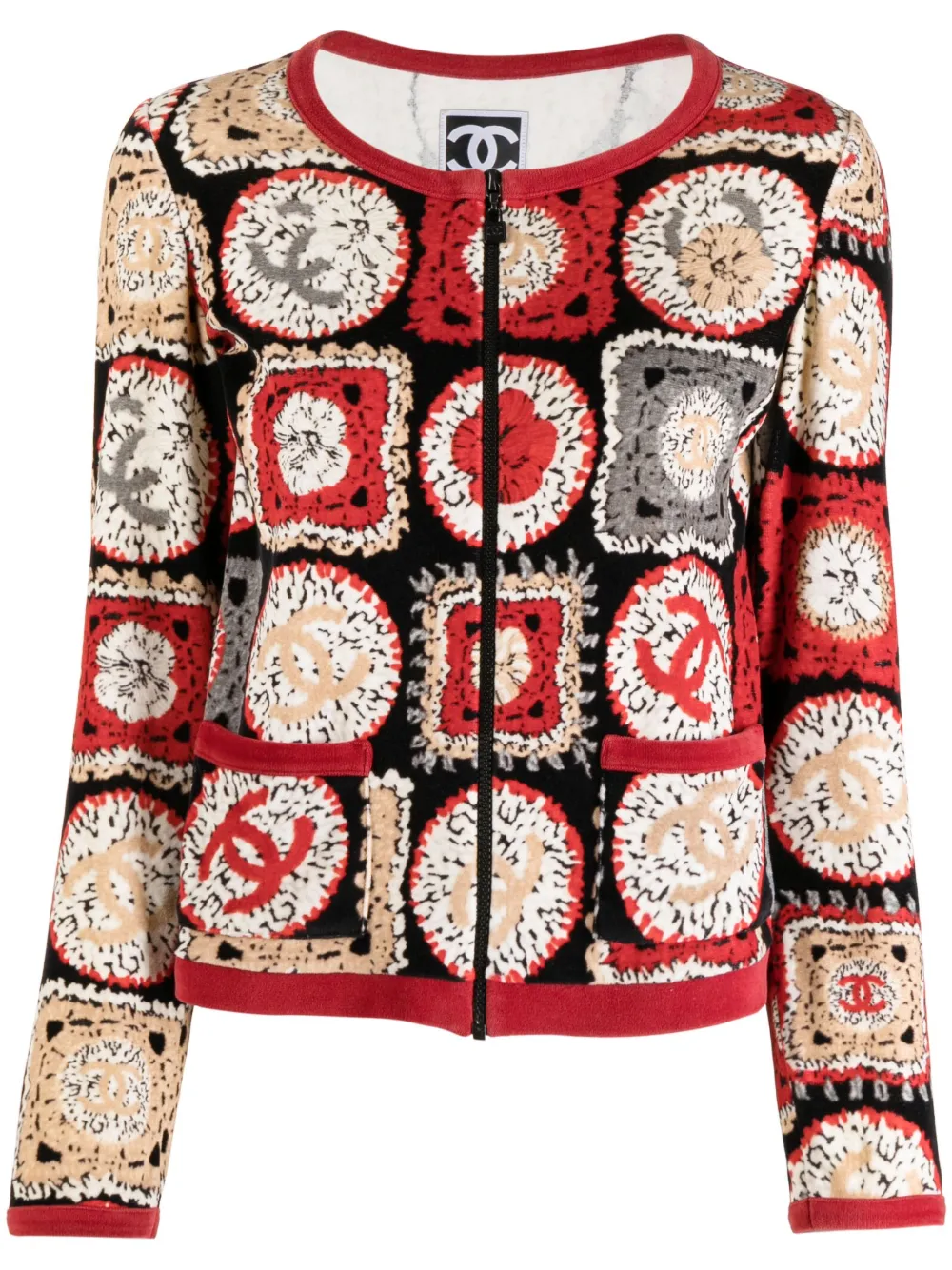 CHANEL Pre-Owned chamarra con estampado patchwork 2009 | rojo | Image 1