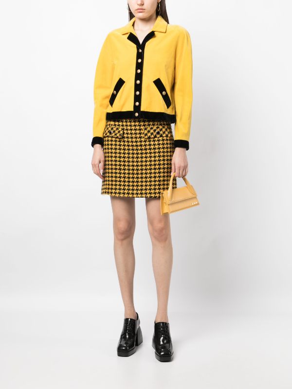 Louis Vuitton Yellow Tweed Blazer & Skirt Set M Louis Vuitton