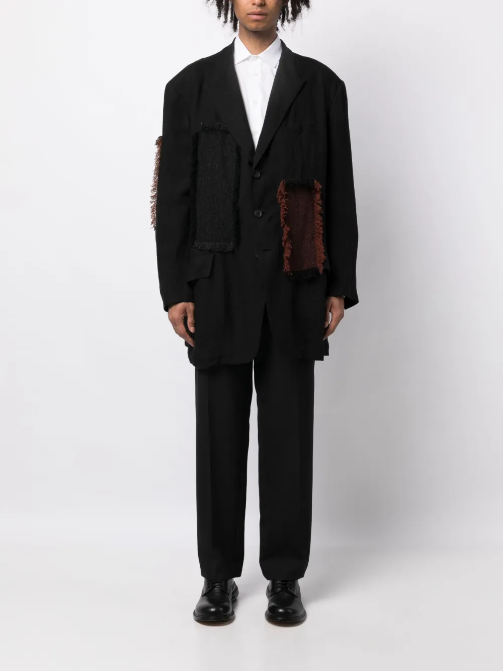 Yohji Yamamoto Blazer met enkele rij knopen - Zwart