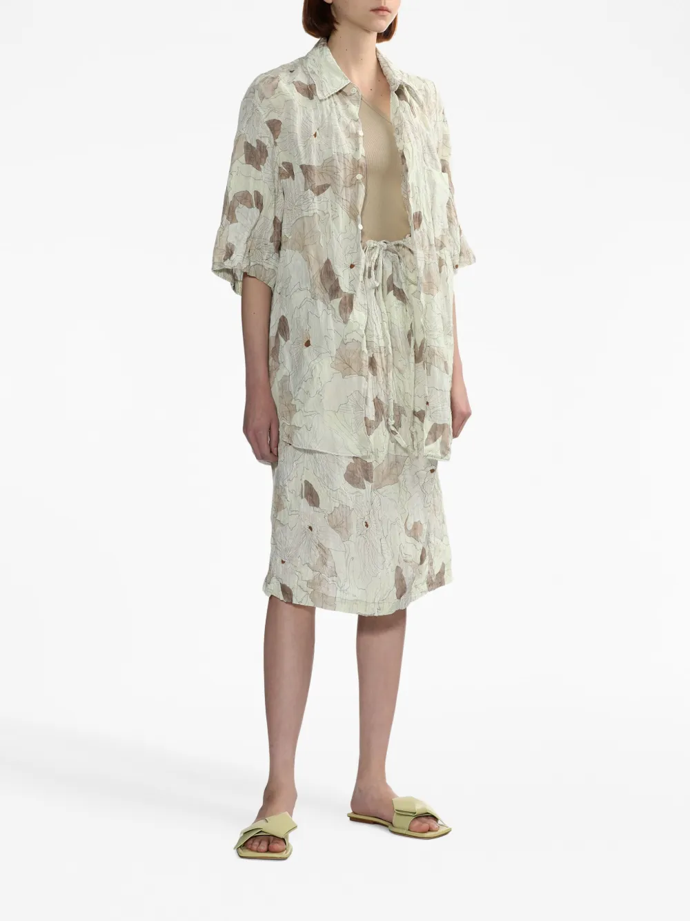 Lemaire Rok met trekkoordtaille - Beige
