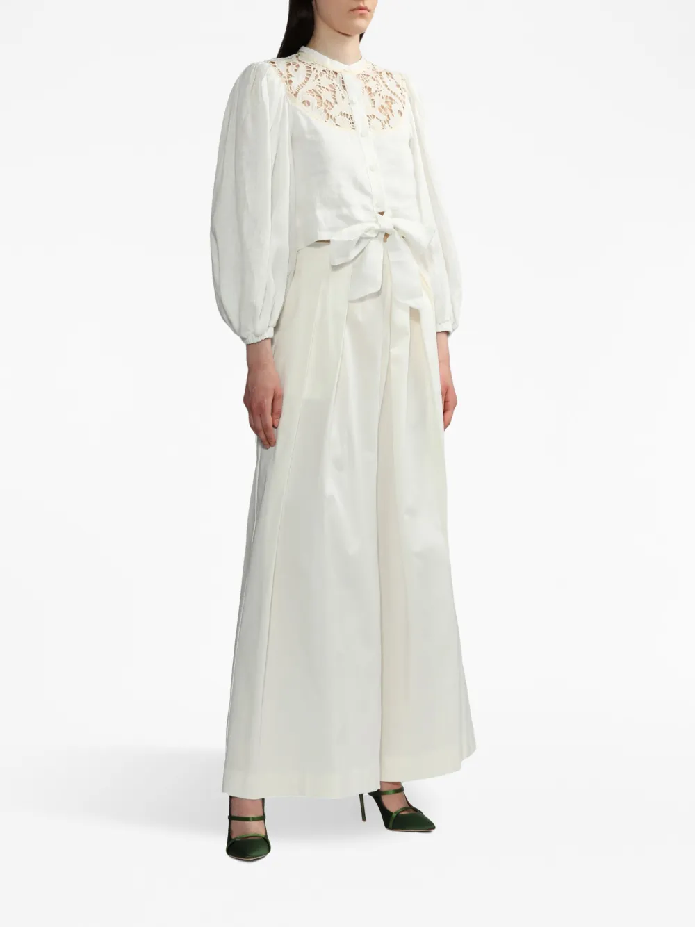 LUG VON SIGA box-pleated wide-leg trousers - Wit