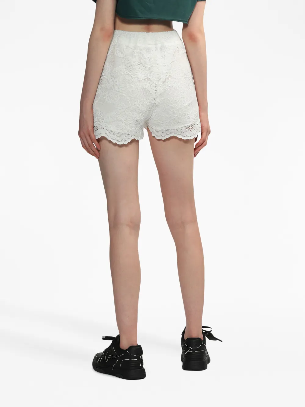 Msgm Lace Short In Yellow