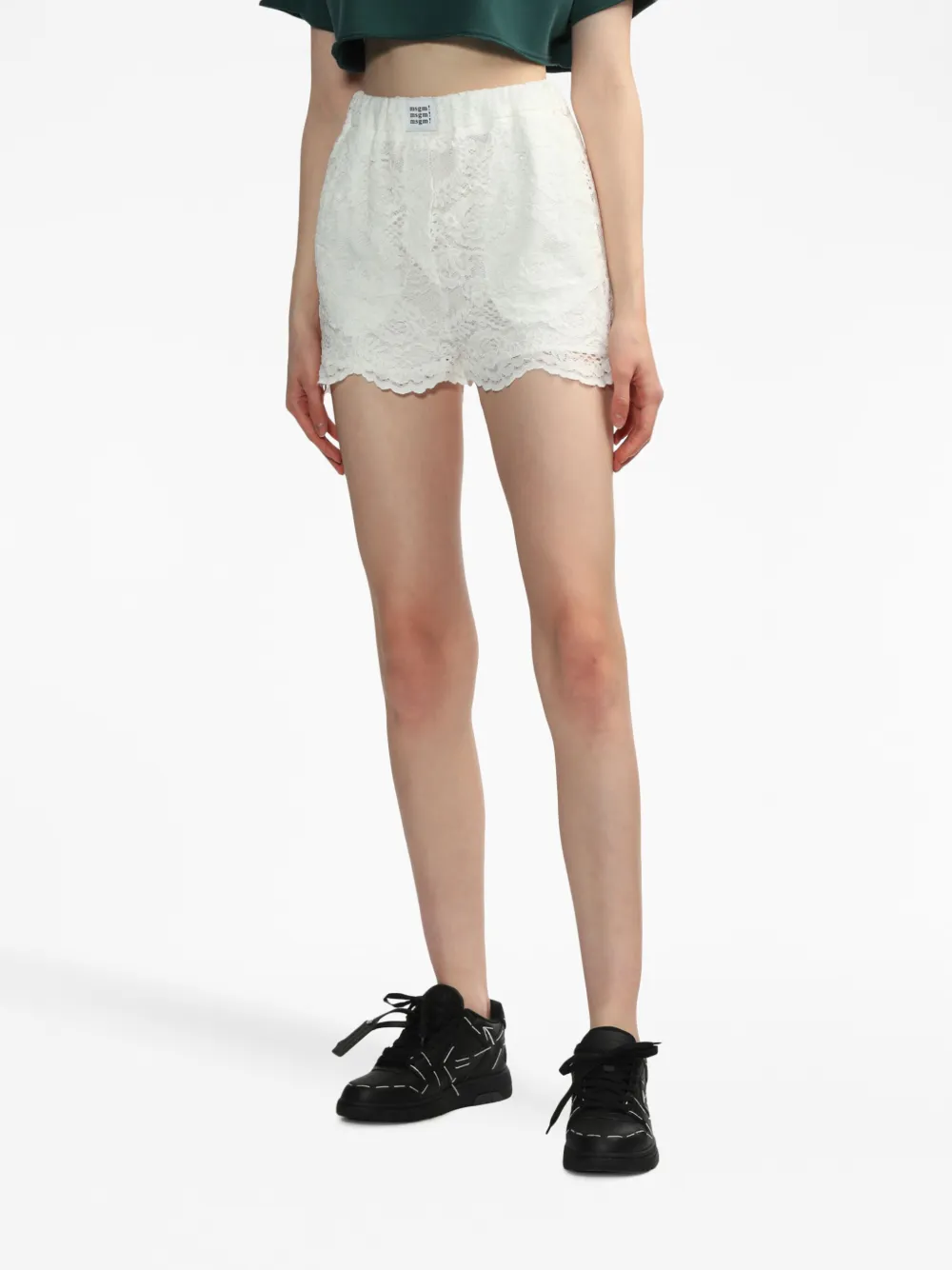 Msgm Lace Short In Yellow