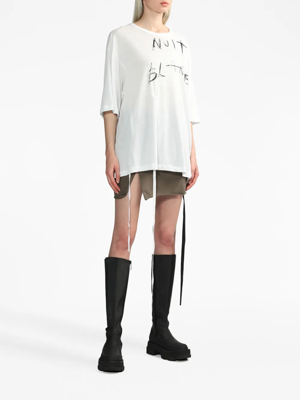 Rick Owens DRKSHDW slit-detail cotton skirt - Bruin