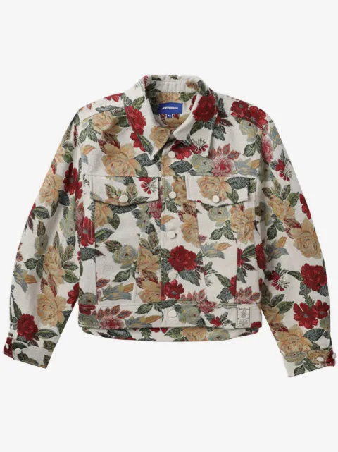 Ader Error embroidered-floral shirt jacket 