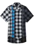 Ader Error ombré-check short-sleeve shirt - Grey