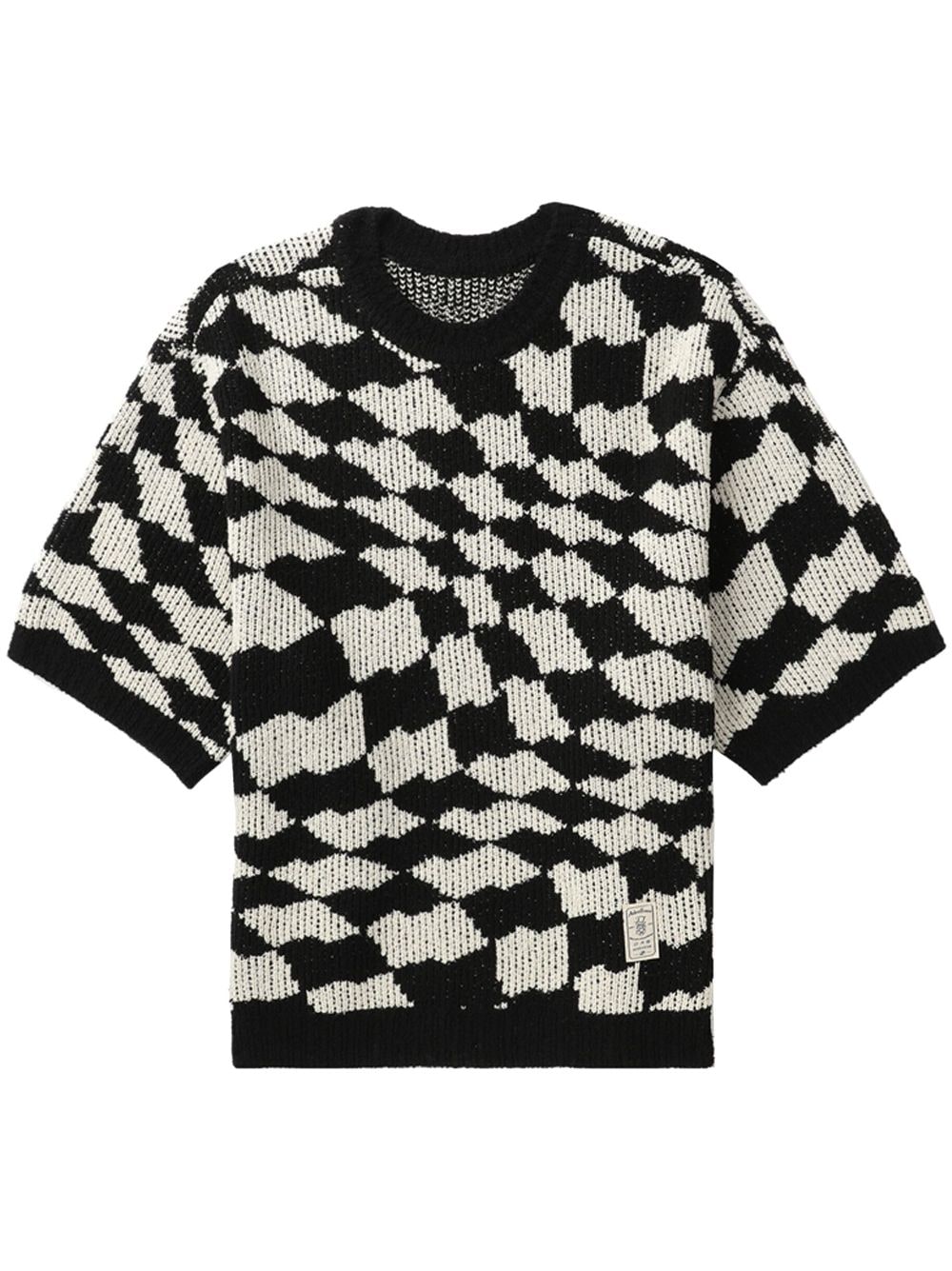Ader Error Check-print Knitted Jumper In Black