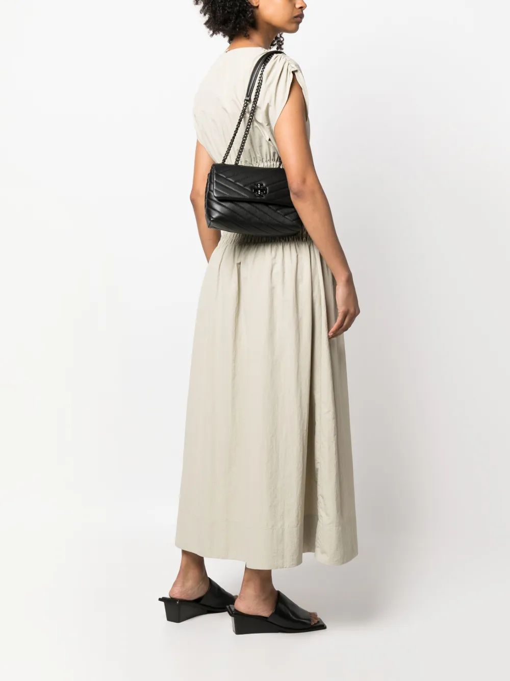 Tory Burch small Kira leather shoulder bag - Zwart