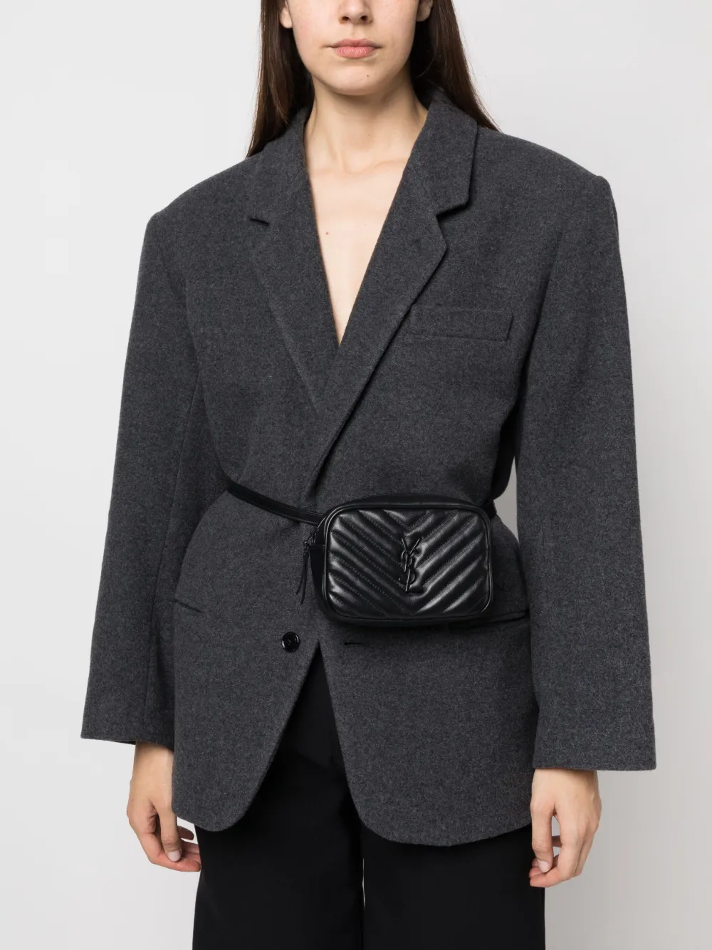Saint Laurent Lou gewatteerde heuptas - Zwart