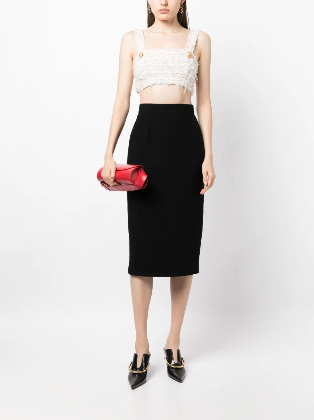 CHANEL Pre-Owned 1993 straight rok - Zwart