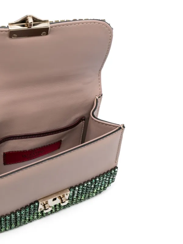Valentino Garavani Pre Owned Glam Lock crystal embellished Shoulder Bag Red FARFETCH IE