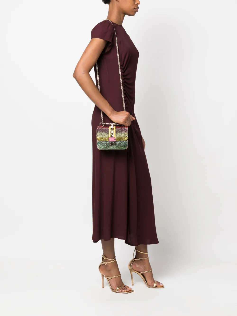 Valentino Garavani Pre-Owned Glam Lock schoudertas verfraaid met parels - Rood