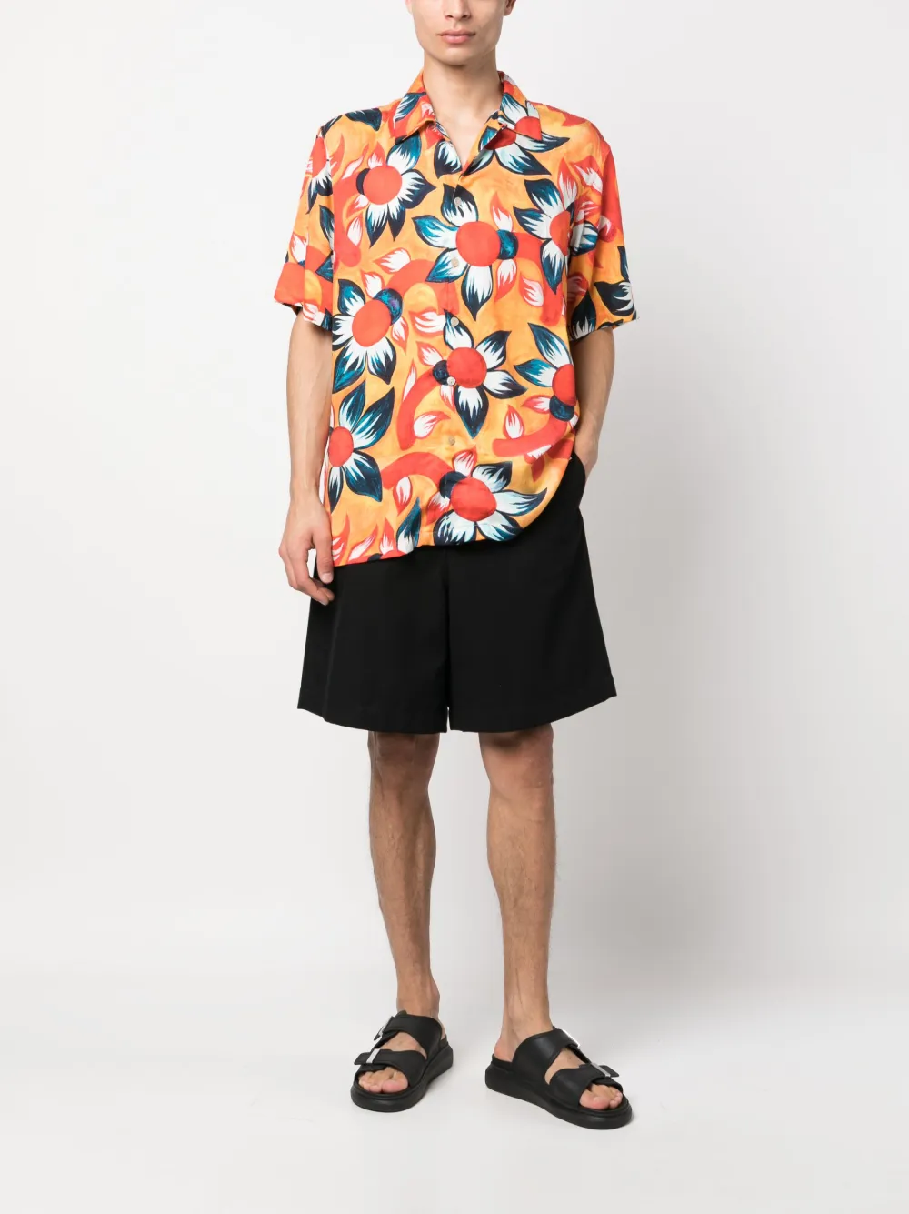 Endless Joy floral-print short-sleeve shirt - Oranje