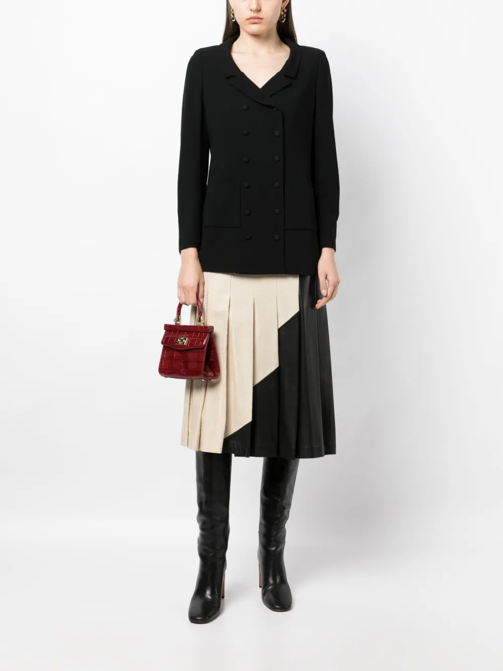 CHANEL Pre-Owned 1998 jack met dubbele rij knopen - Zwart