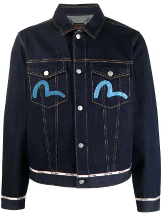 EVISU logo embroidered Denim Jacket Farfetch