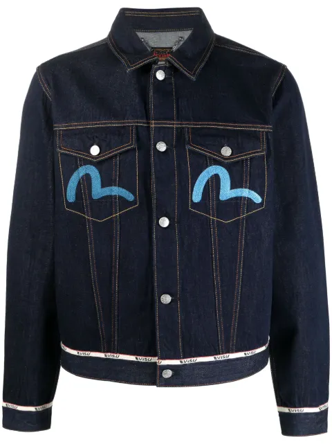 EVISU - logo-embroidered denim jacket
