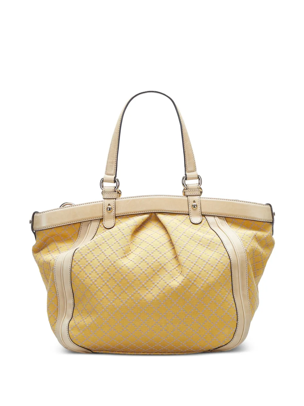 Gucci Pre-Owned Bamboo Diamante canvas shoulder bag - Beige