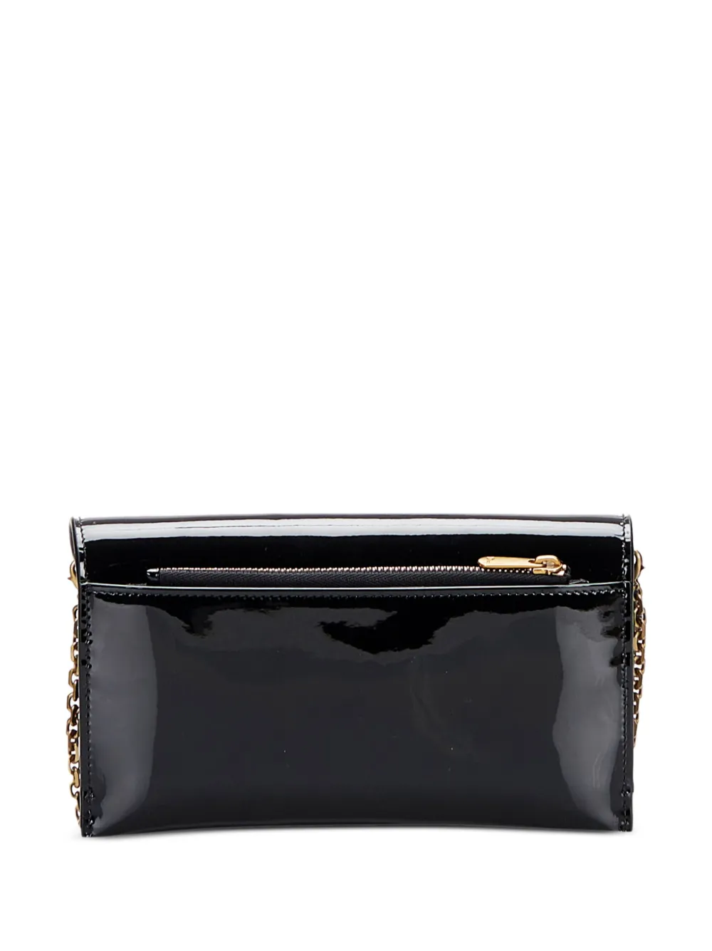 Christian Dior pre-owned Saddle patent leather wallet-on-chain - Zwart