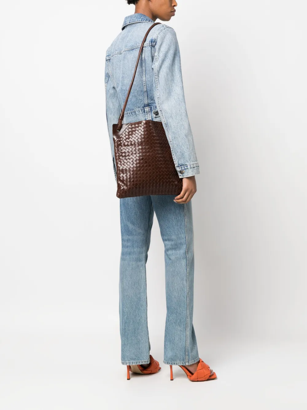 Bottega Veneta Pre-Owned Intrecciato crossbodytas - Bruin