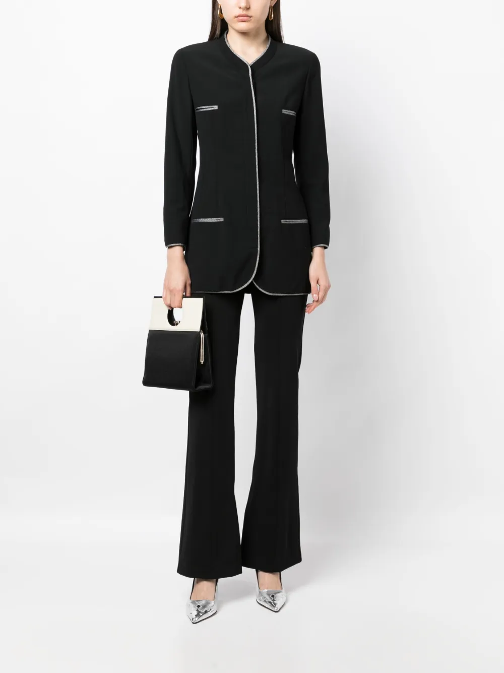 CHANEL Pre-Owned 1996 pre-owned kraagloos jack - Zwart