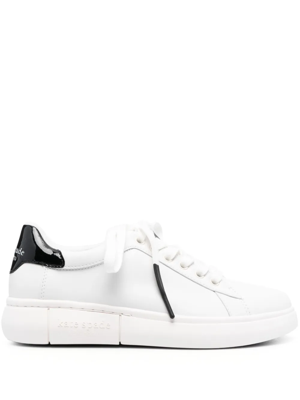 Kate Spade Lift Low-top Leather Sneakers In Weiss
