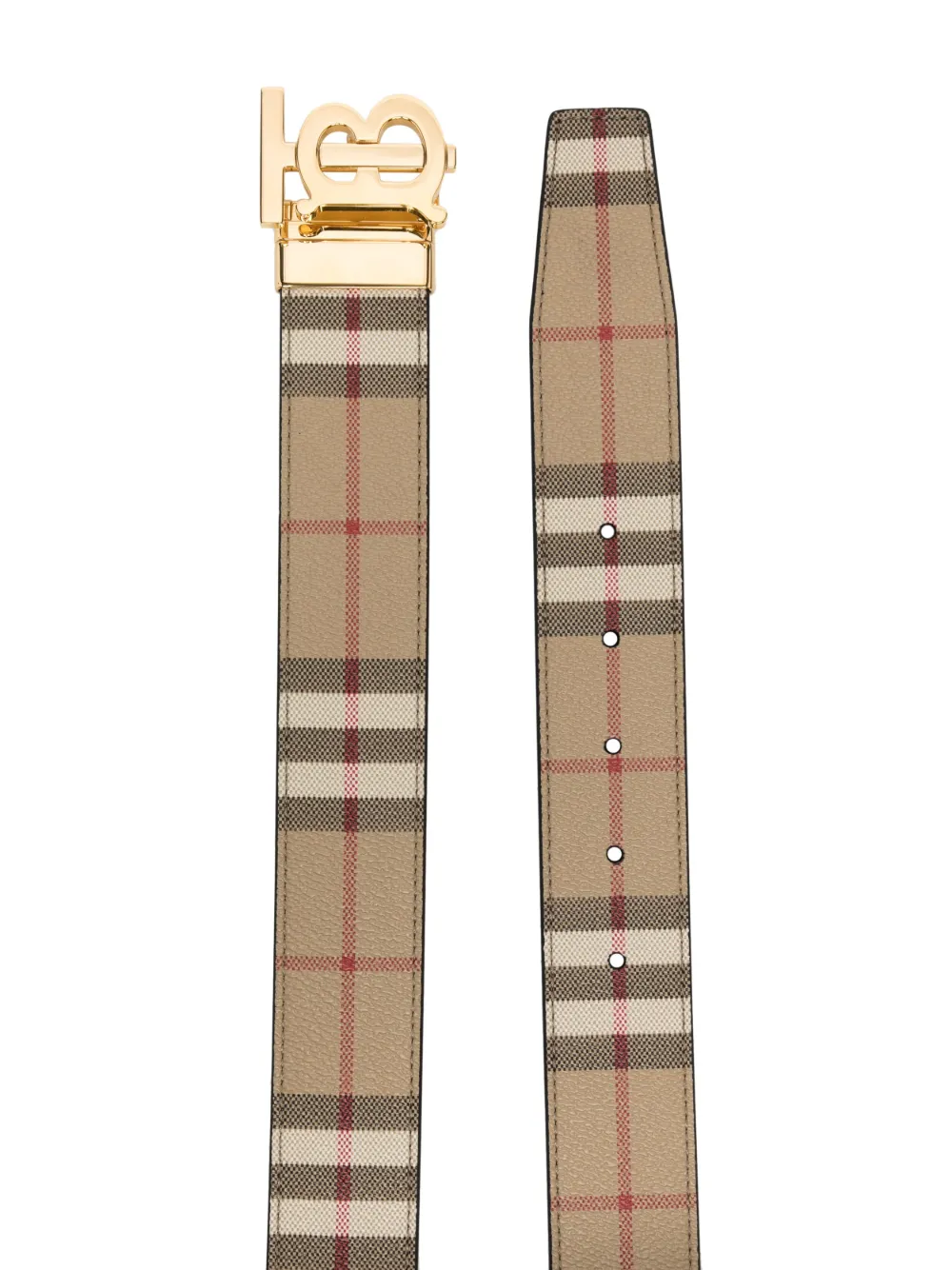 Burberry Geruite riem - Bruin
