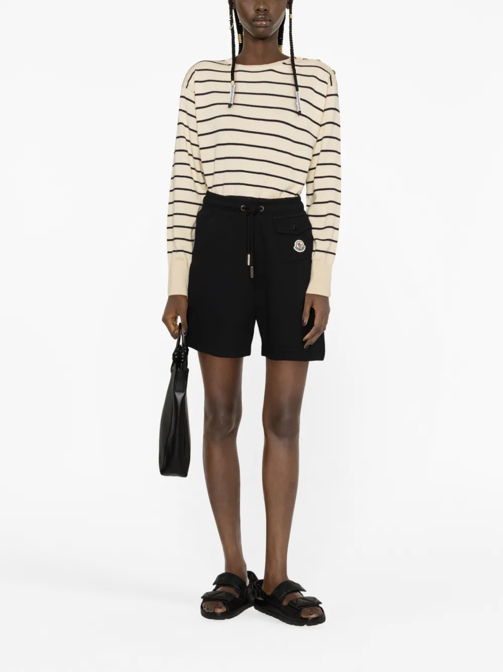 Moncler Shorts met logopatch - Zwart