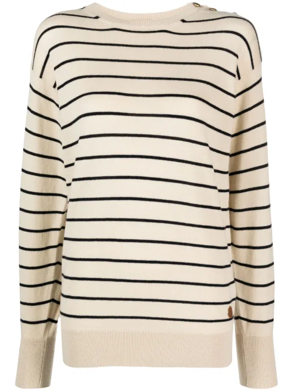 Moncler Striped Knitted Jumper Farfetch