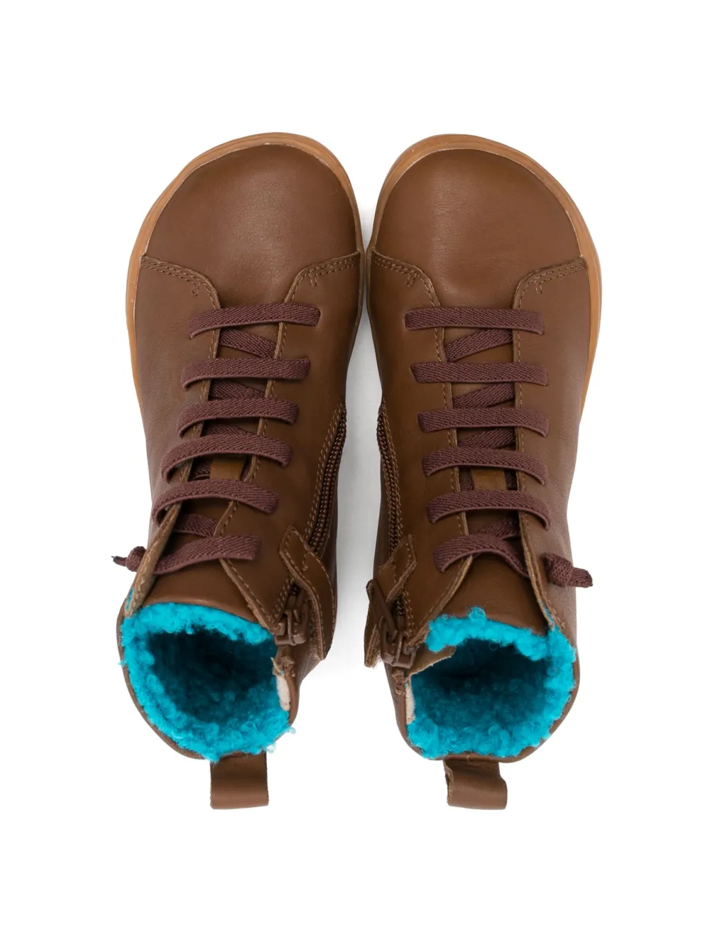  Camper Kids Lace-up Leather Boots - Brown 