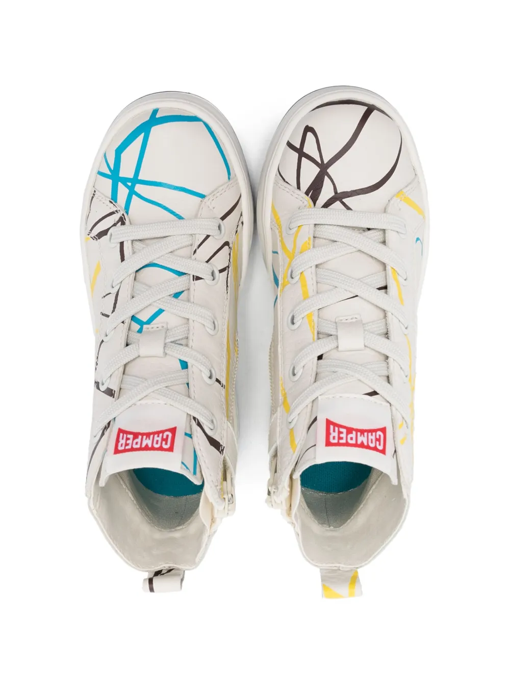 Camper Graphic-print Leather Sneakers In White