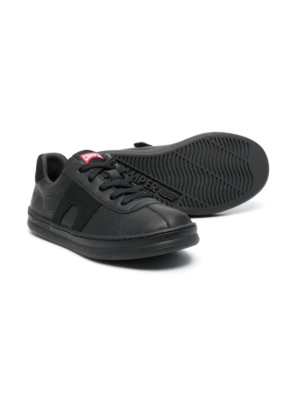 Image 2 of Camper Kids logo-patch leather sneakers